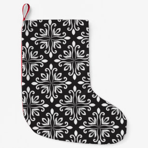 Eleganter Damast: Florales Art Deco Kleiner Weihnachtsstrumpf