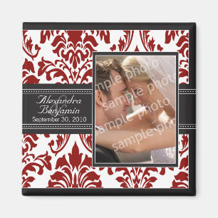 Eleganter Damast-Gastgeschenk Hochzeits-Magnet: Magnet