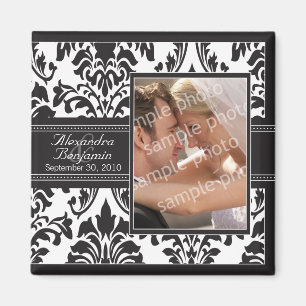 Eleganter Damast-Gastgeschenk Hochzeits-Magnet: Magnet