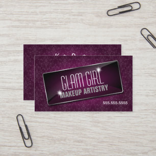 Eleganter Damast-Glasjuwel und Glitzern Visitenkarte