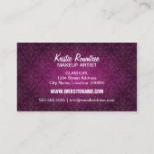 Eleganter Damast-Glasjuwel und Glitzern Visitenkarte (Rückseite)