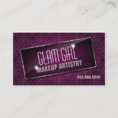 Eleganter Damast-Glasjuwel und Glitzern Visitenkarte (Vorderseite)