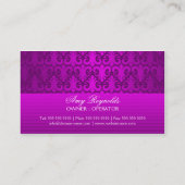 Eleganter Damast-lila silberner Schimmer Visitenkarte (Rückseite)