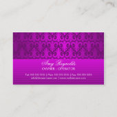 Eleganter Damast-lila silberner Schimmer Visitenkarte (Rückseite)