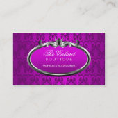 Eleganter Damast-lila silberner Schimmer Visitenkarte (Vorderseite)