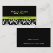 Eleganter Damast modern u. stilvoll Visitenkarte (Vorne/Hinten)