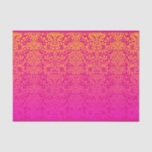 Eleganter Damast (Pink und Orange) Seidenpapier