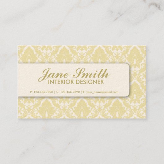 Eleganter Damast-Retro berufliches mit Visitenkarte (Vorderseite)