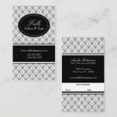 Eleganter Damast-Salon Terminkarte (Vorne/Hinten)