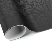 Eleganter Damast (Schwarzes und Silber) Geschenkpapier (Rolleneckpunkt)