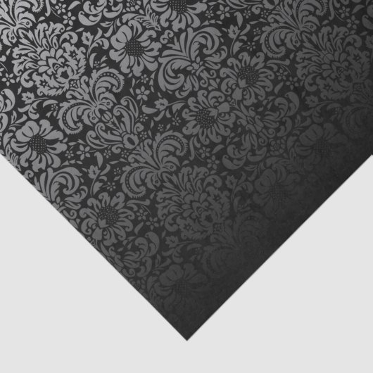 Eleganter Damast (Schwarzes und Silber) Seidenpapier (Ausschnitt)