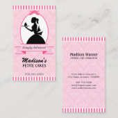 Eleganter Damast-Silhouette-kleiner Kuchen Visitenkarte (Vorne/Hinten)