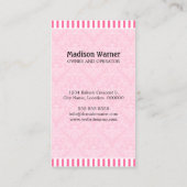 Eleganter Damast-Silhouette-kleiner Kuchen Visitenkarte (Rückseite)