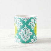 Eleganter Damast-Türkis u. grünes Kaffeetasse (Mittel)