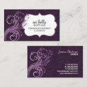 Eleganter Damast und Schnörkel Visitenkarte (Vorne/Hinten)