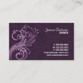 Eleganter Damast und Schnörkel Visitenkarte (Rückseite)