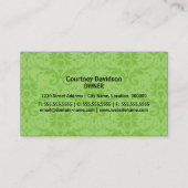 Eleganter Damast und Wirbel Visitenkarte (Rückseite)