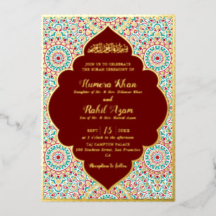 Eleganter Damast verzierter Mihrab muslimische Hoc Folieneinladung