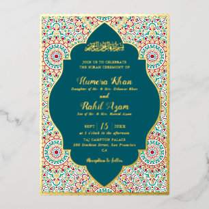 Eleganter Damast verzierter Mihrab muslimische Hoc Folieneinladung