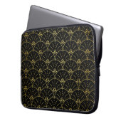 Eleganter Damast, Vintages Blumendesign. Laptopschutzhülle (Vorderseite Links)