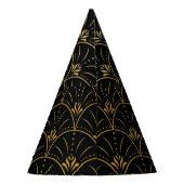 Eleganter Damast, Vintages Blumendesign. Partyhütchen (Rückseite)