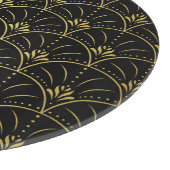 Eleganter Damast, Vintages Blumendesign. Schneidebrett (Ecke)