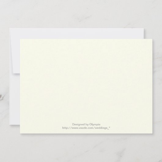 Eleganter Damastlavender, grau, Elfenbeinhochzeit Einladung (Rückseite)