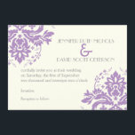 Eleganter Damastlavender, grau, Elfenbeinhochzeit Einladung<br><div class="desc">Eleganter Damask Motiv Lavendel lila,  grau,  Elfenbeinhochzeit Einladung. Modernes und dennoch klassisches Hochzeitsdesign mit Retro-Flair. Delikat,  mit dem eleganten Pariser Schriftart und einem Vintagen Gefühl,  perfekt für zeitgenössische oder traditionelle Hochzeiten zu jeder Jahreszeit: Frühling,  Sommer,  Herbst oder Winter.</div>