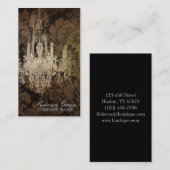 eleganter Damastleuchter Innenarchitekt Visitenkarte (Vorne/Hinten)