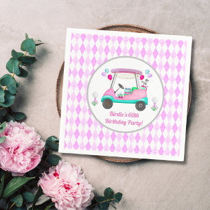 Eleganter Damen-Golfparty-Wagen Geburtstag Papier Serviette