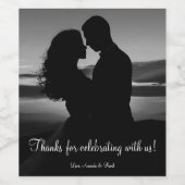 Eleganter Dank für das Feiern mit uns Foto Weinetikett (Einzelnes Label)