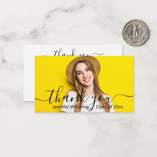 eleganter Dank Kalligraphie Foto Abschluss Mitteilungskarte (Vorderseite/Rückseite Beispiel)