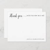 Eleganter Dank von Herrn und Frau Wedding Mitteilungskarte (Vorne/Hinten)