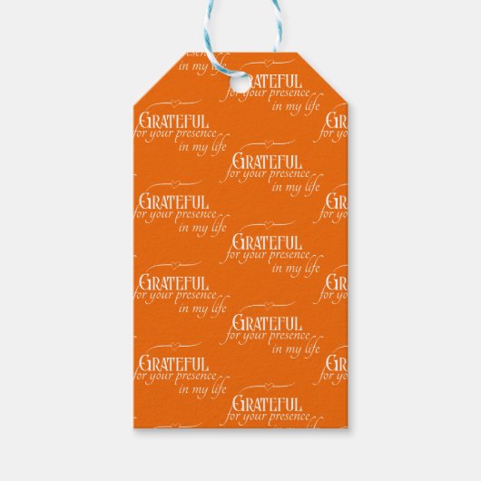 Eleganter dankbarer Erntedank Herbstorn Geschenkanhänger (Vorderseite)