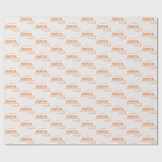 Eleganter dankbarer Erntedank Pumpkin Orange, Fall Geschenkpapier (Flach)