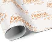 Eleganter dankbarer Erntedank Pumpkin Orange, Fall Geschenkpapier (Rolleneckpunkt)