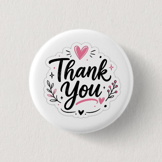 Eleganter Danke-Button – Individueller Wertschätzu Button (Vorderseite)