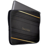Eleganter Dark-Gold-Line Hintergrund und Individue Laptopschutzhülle (Vorne Rechts)