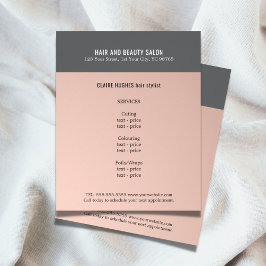 Eleganter Dark Rose Gray Beauty Salon Flyer