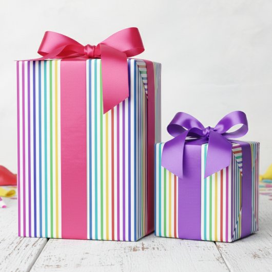 Eleganter Davidstern Regenbogenstreifen Geschenkpapier