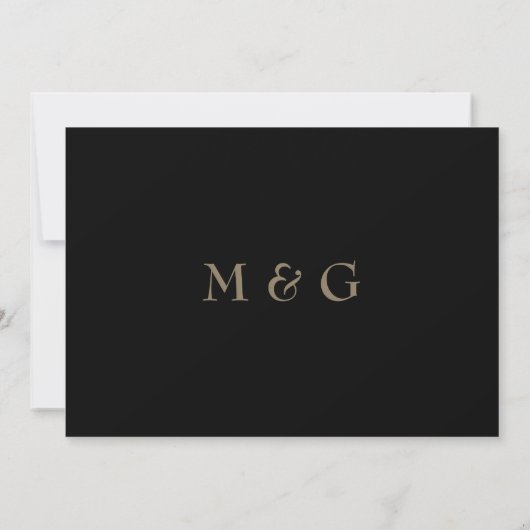 Eleganter Day Black Gold Text Glam Rettete unser D Save The Date (Rückseite)