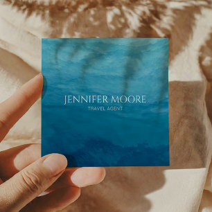 Eleganter Deep Blue Ocean Sea Beach Quadratische Visitenkarte
