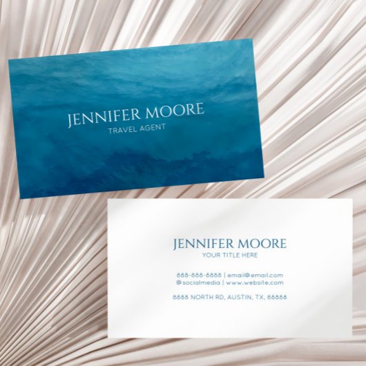 Eleganter Deep Blue Ocean Sea Beach Visitenkarte