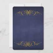 Eleganter Deep Blue und Gold Glitzer Speichern Sie Save The Date (Rückseite)