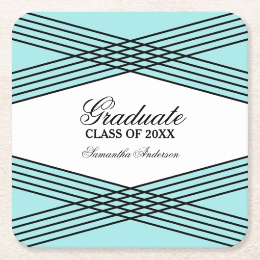 Eleganter Deko Aqua Abschluss Untersetzer (Vorderseite)