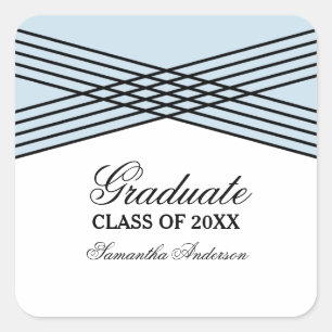 Eleganter Deko Blue Abschluss Stickers