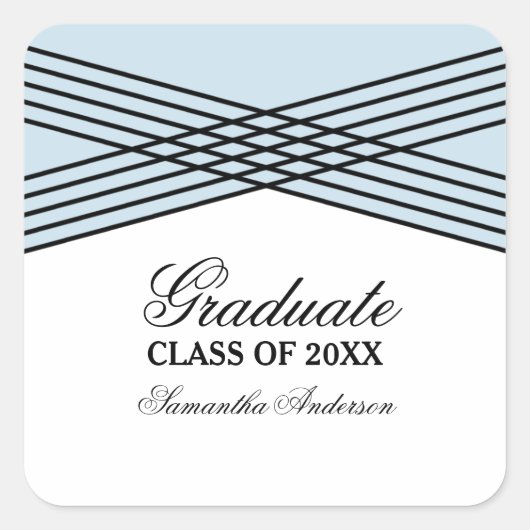 Eleganter Deko Blue Abschluss Stickers (Vorderseite)