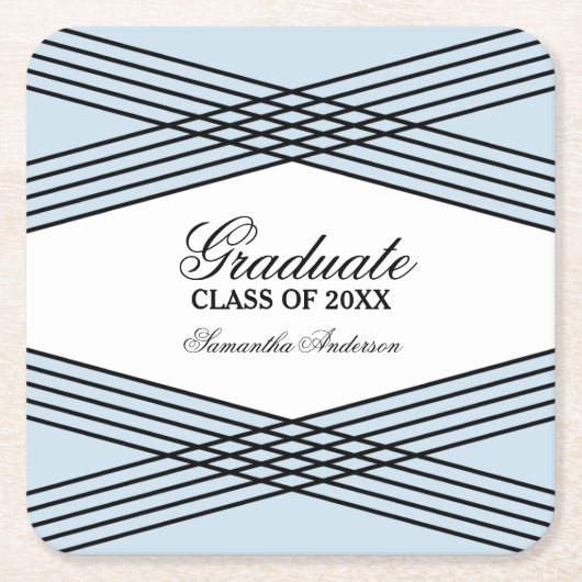 Eleganter Deko Blue Abschluss Untersetzer (Vorderseite)