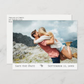 Eleganter Deko Blüht Foto Save the Date Ankündigungspostkarte (Vorne/Hinten)