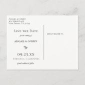 Eleganter Deko Blüht Foto Save the Date Ankündigungspostkarte (Rückseite)